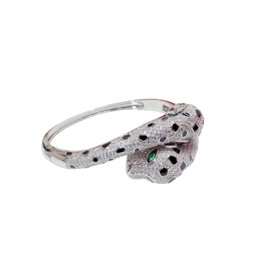 CTSV013 V-Gold full diamond leopard bracelet - ccjewelryacc