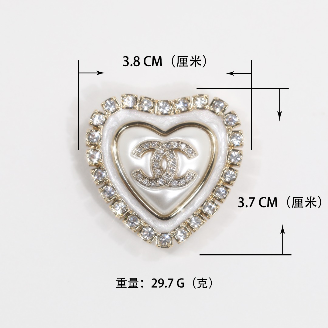 BCB381 24A heart rhinestone brooch pin - ccjewelryacc