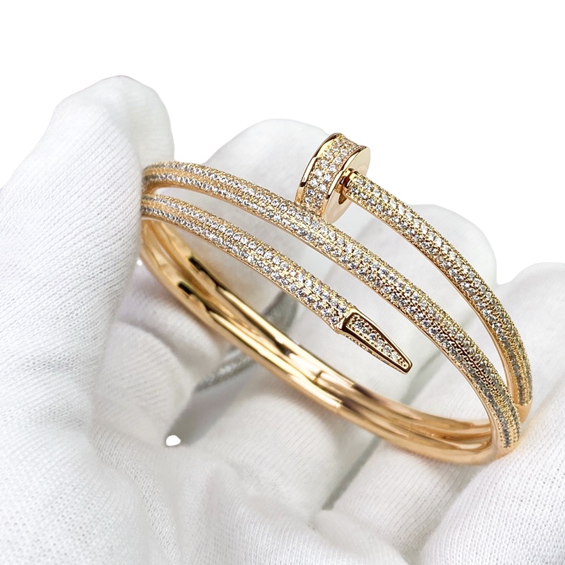 CTSV011 18k Gold Juste un Clou bracelet, double, half-paved - ccjewelryacc