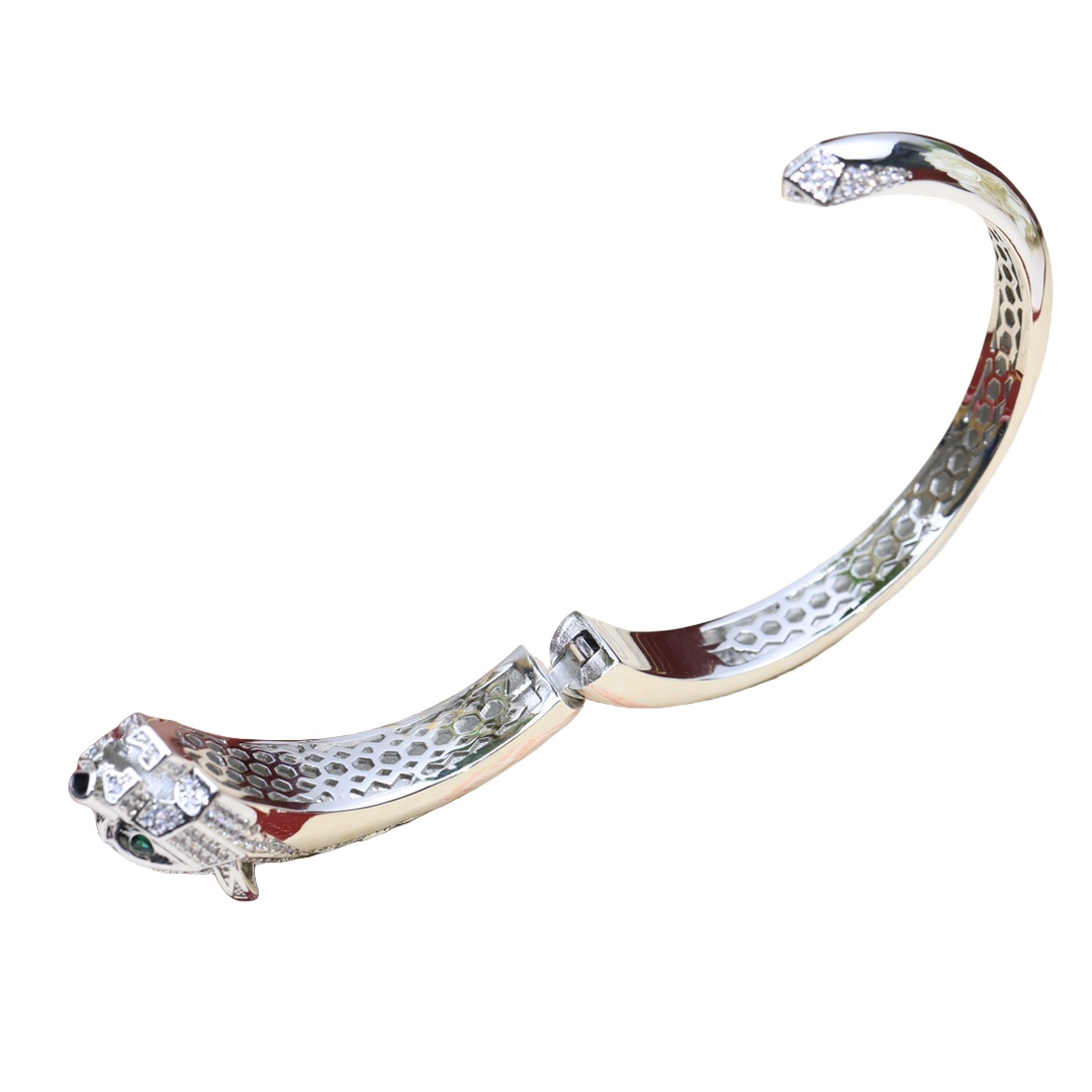 CTSV012 18k Gold full diamond leopard bracelet - ccjewelryacc
