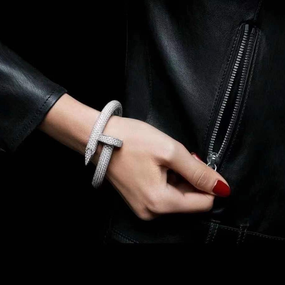 CTSV010 18k Gold Juste un Clou bracelet, extra-large model, paved - ccjewelryacc