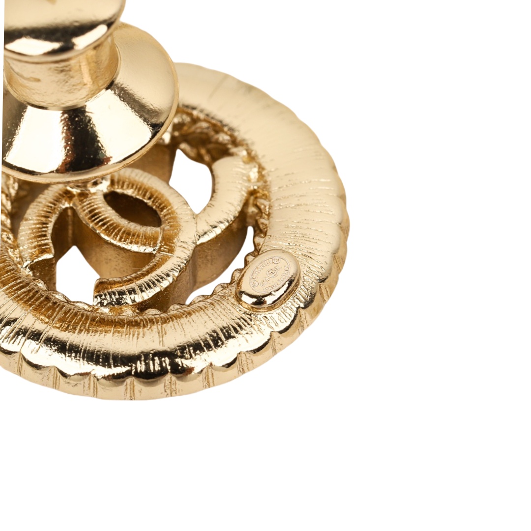 BCB460 Bow cc logo and round cc brooch pin - ccjewelryacc