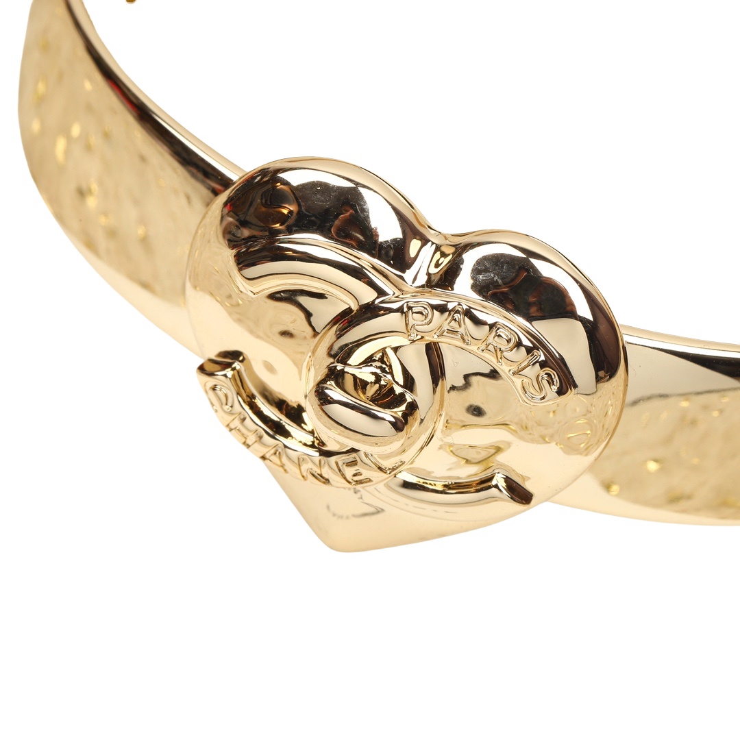 CCS194 Metal Heart CC logo bangle bracelet - ccjewelryacc