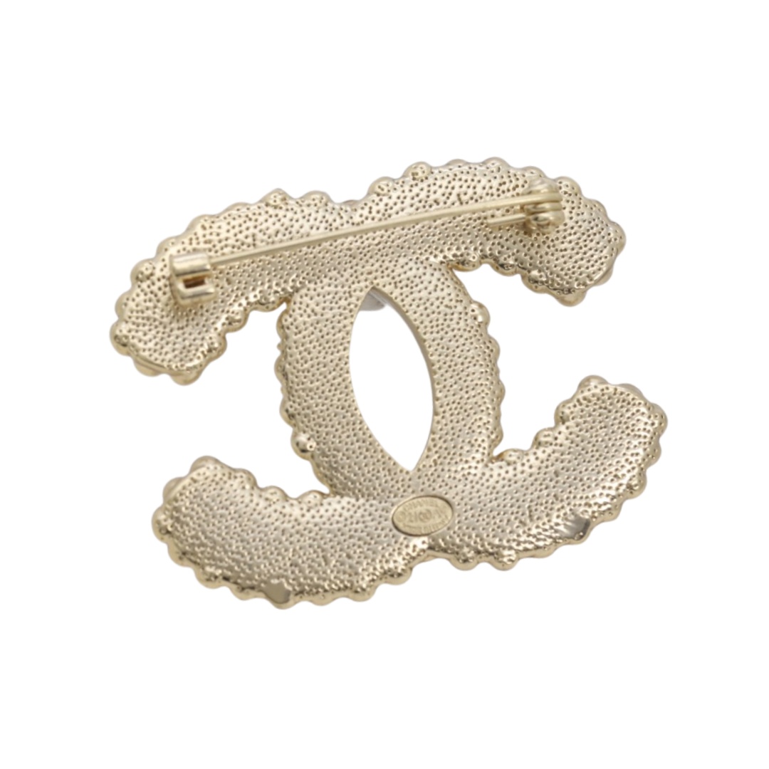 BCB134 CZ Rhinestone CC Logo brooch Pin - ccjewelryacc