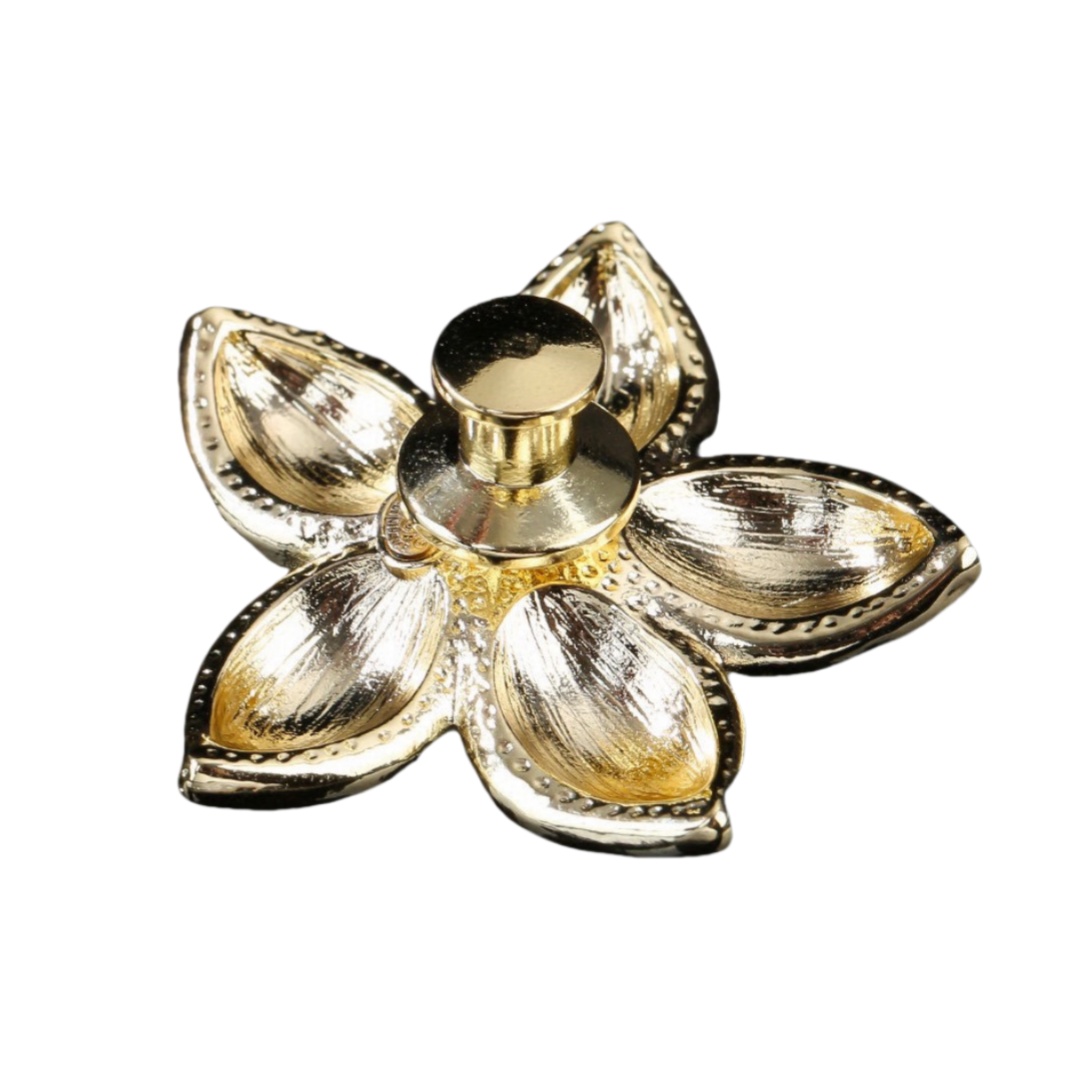 BCB448 Full crystal CC logo black flower brooch pin - ccfashionjewelry