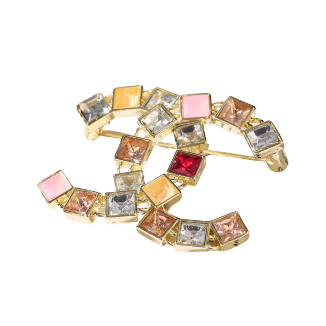 BCB267 Multicolor CC Logo brooch pin - ccjewelryacc