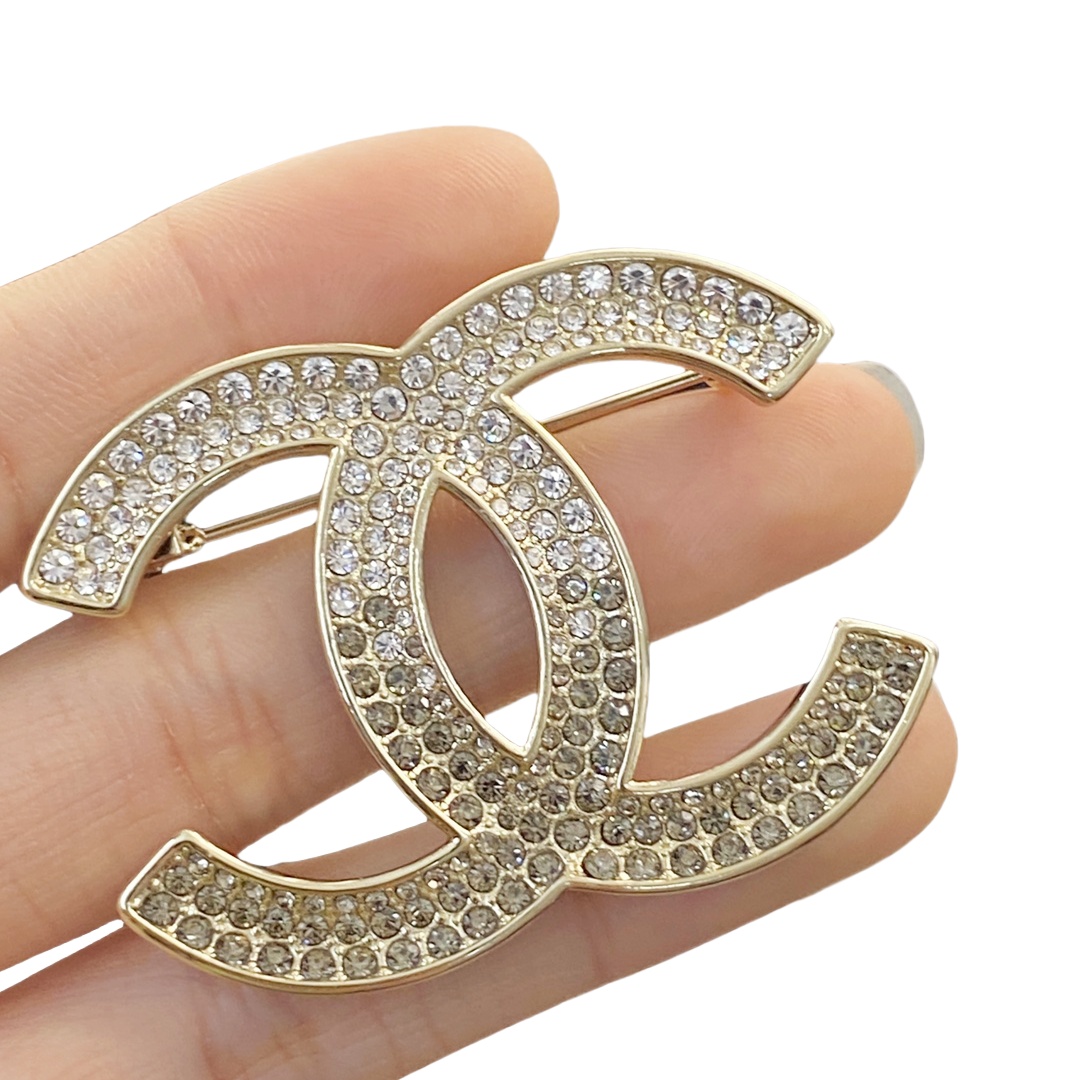 BCB198 Pink gradient color crystal  CC brooch - ccjewelryacc