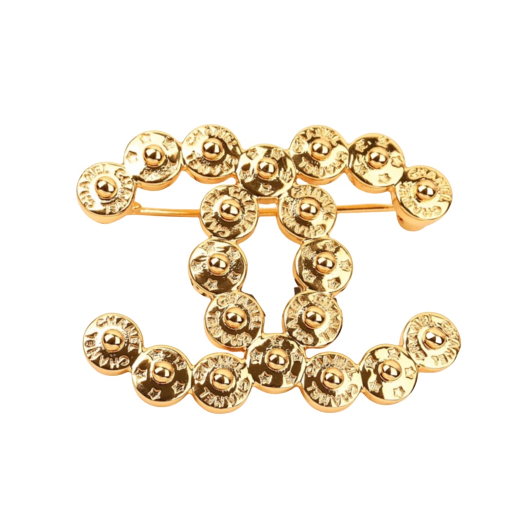 BCB103 24P Vintage Metal Button CC brooch - ccjewelryacc