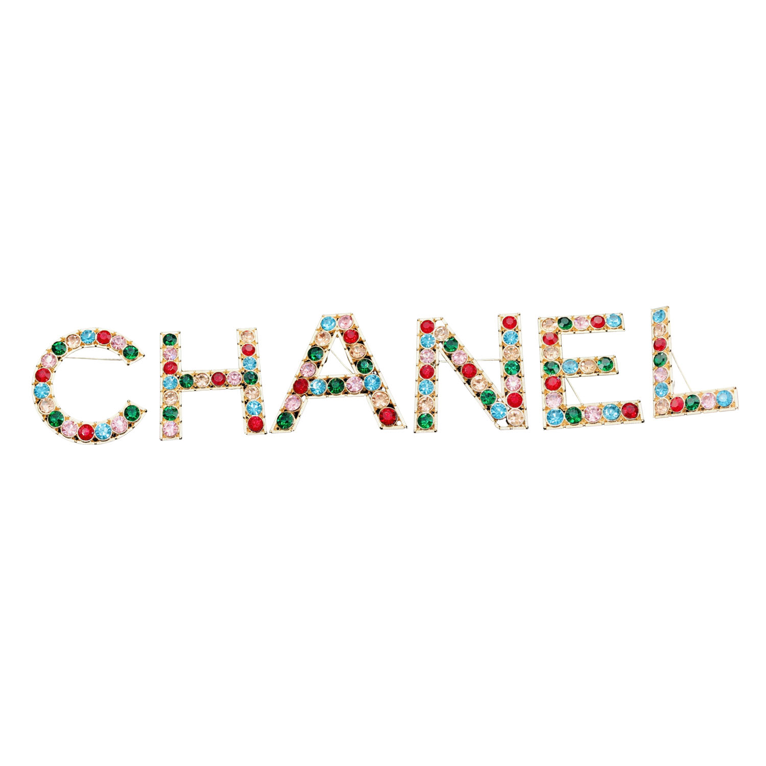 BCB364 colorful rhinestone C H A N E L Letter brooch - ccfashionjewelry