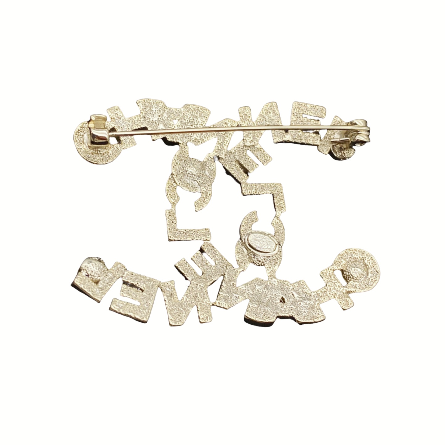 BCB111 Crystal and pearl letters CC logo brooch Pin - ccjewelryacc