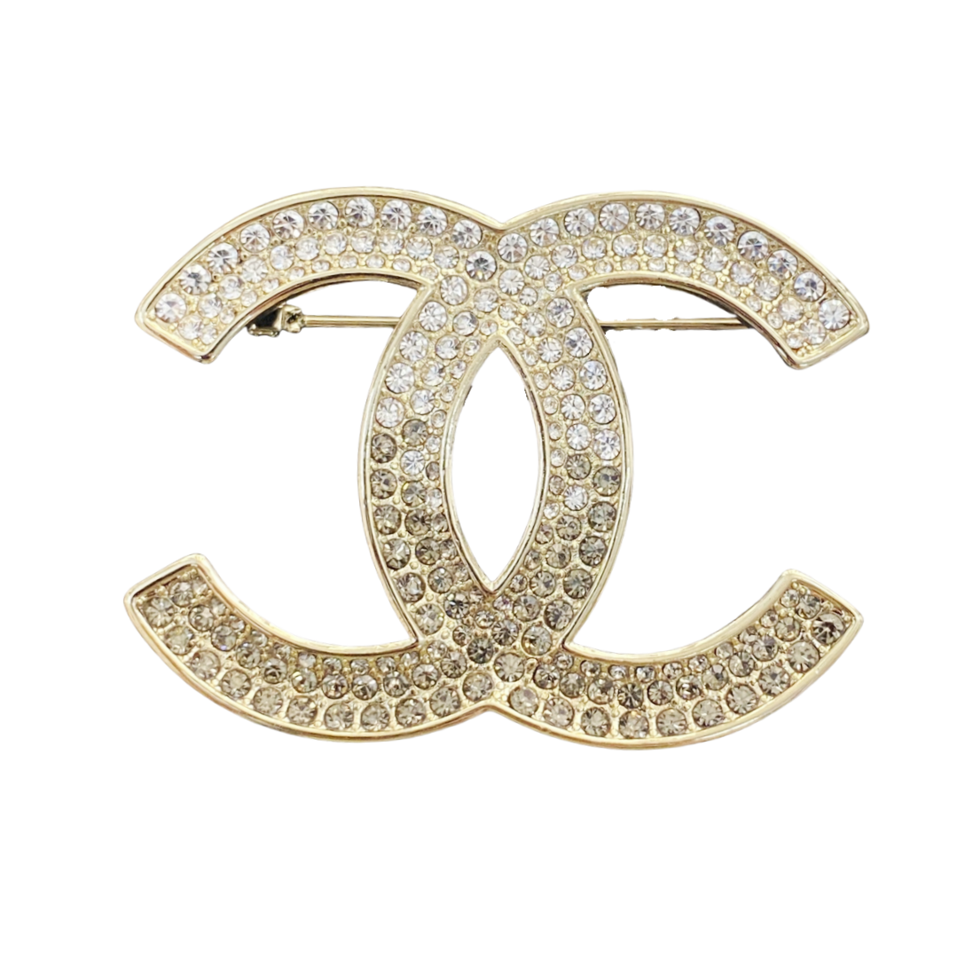 BCB198 Pink gradient color crystal  CC brooch - ccjewelryacc