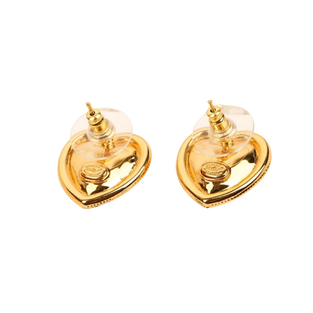CCE486 24P CC heart stud earring - ccjewelryacc