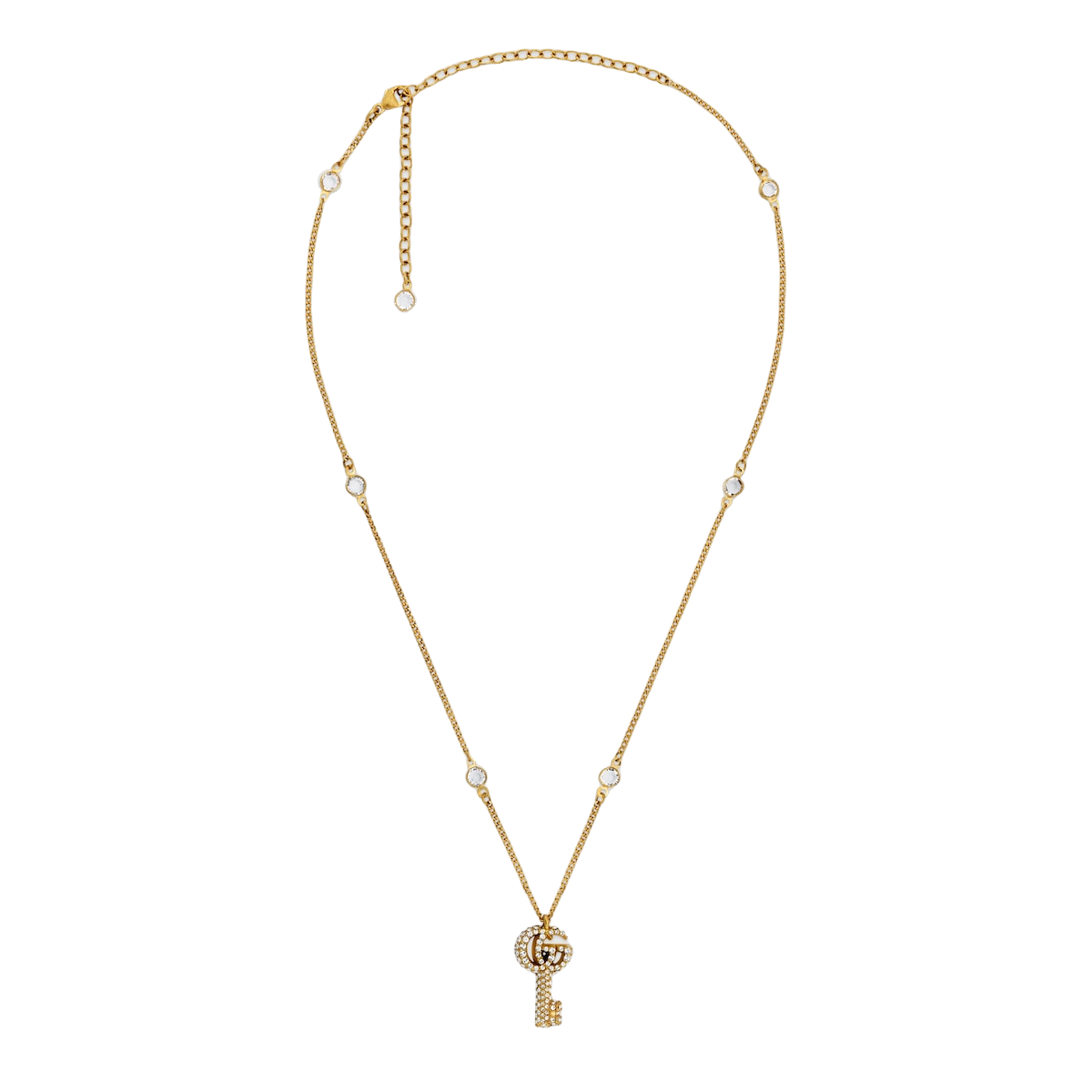 GGN001 Double G key necklace with crystals - ccjewelryacc