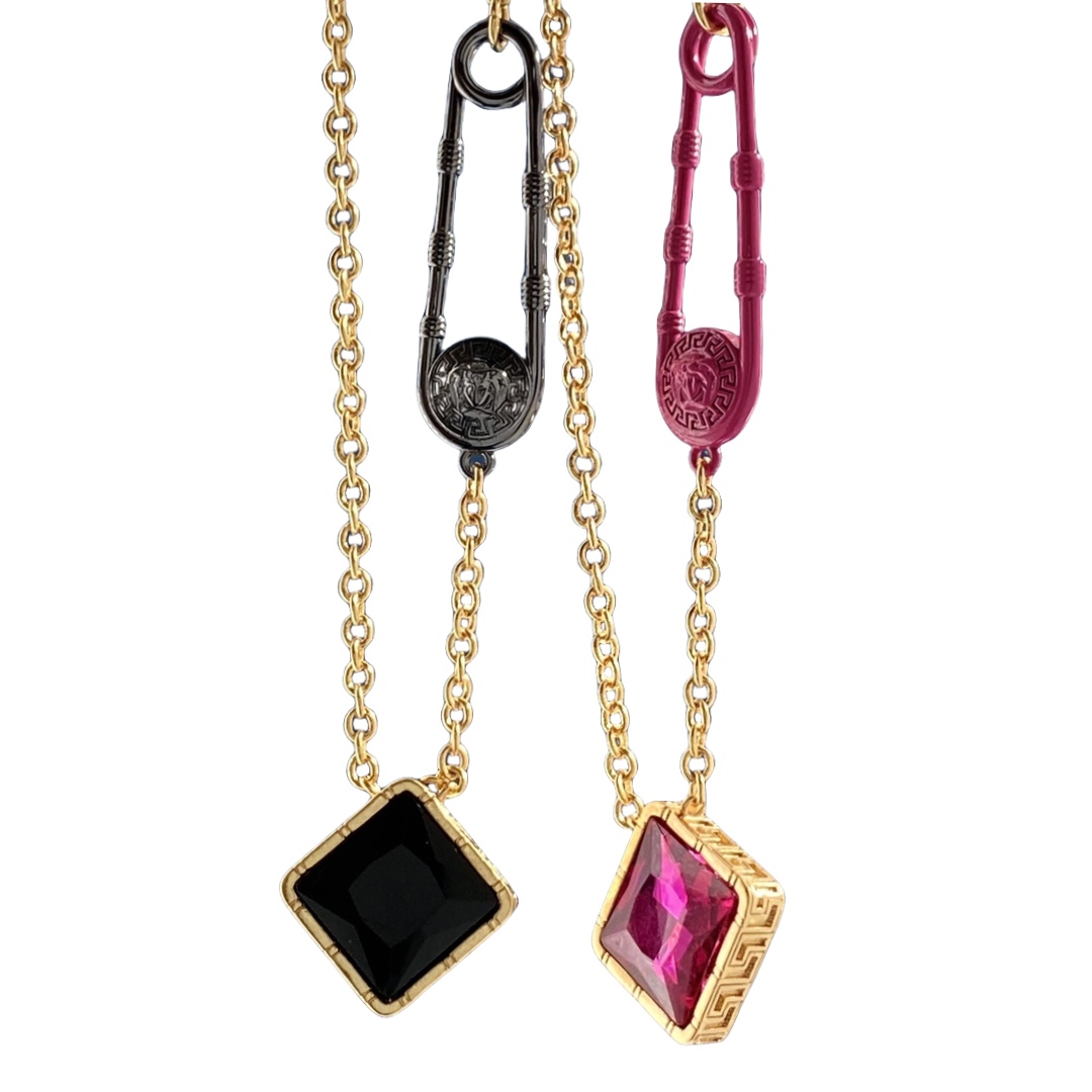 VSN018 Ancient Greek Medusa safety pin necklace - ccjewelryacc