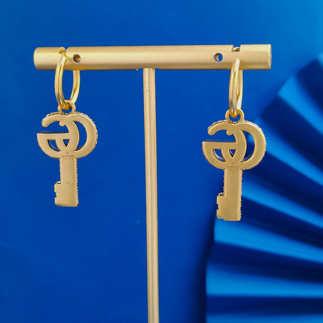 GGN001 Double G key necklace with crystals - ccjewelryacc