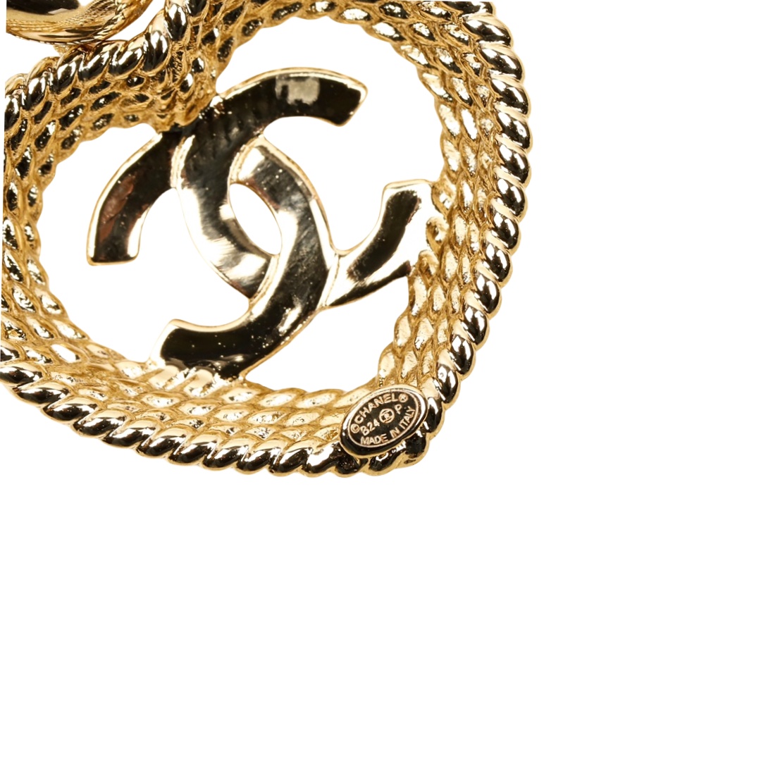 CCE497 24P hollowed-out heart shaped with cc logo stud earring - ccjewelryacc