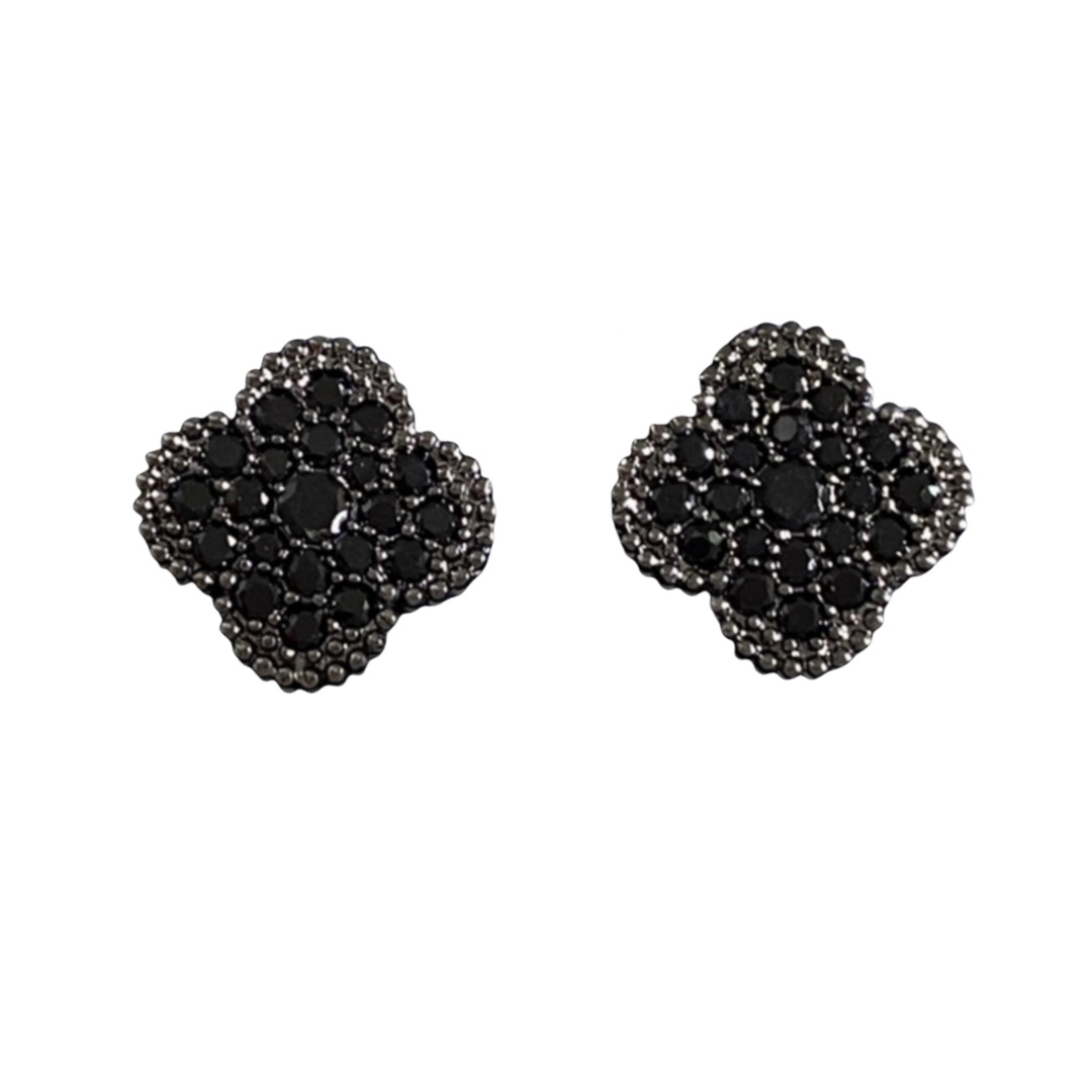 VCE044 Black VCA Vintage Magic Alhambra stud earring - ccfashionjewelry