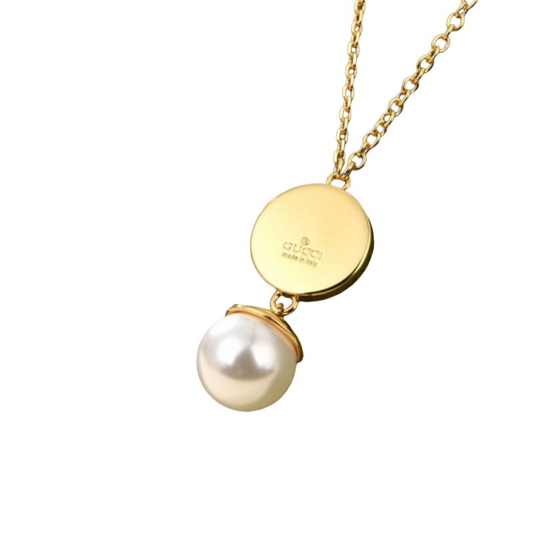 GGN023 GG Pearl blondie pendant necklace - ccjewelryacc