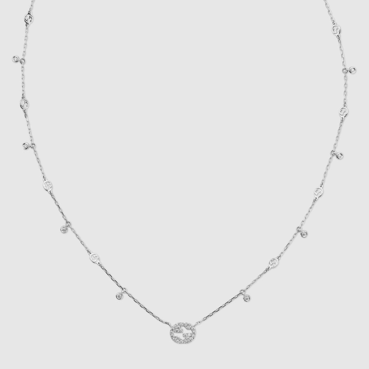 GGN007  GG Interlocking charms choker necklace - ccjewelryacc