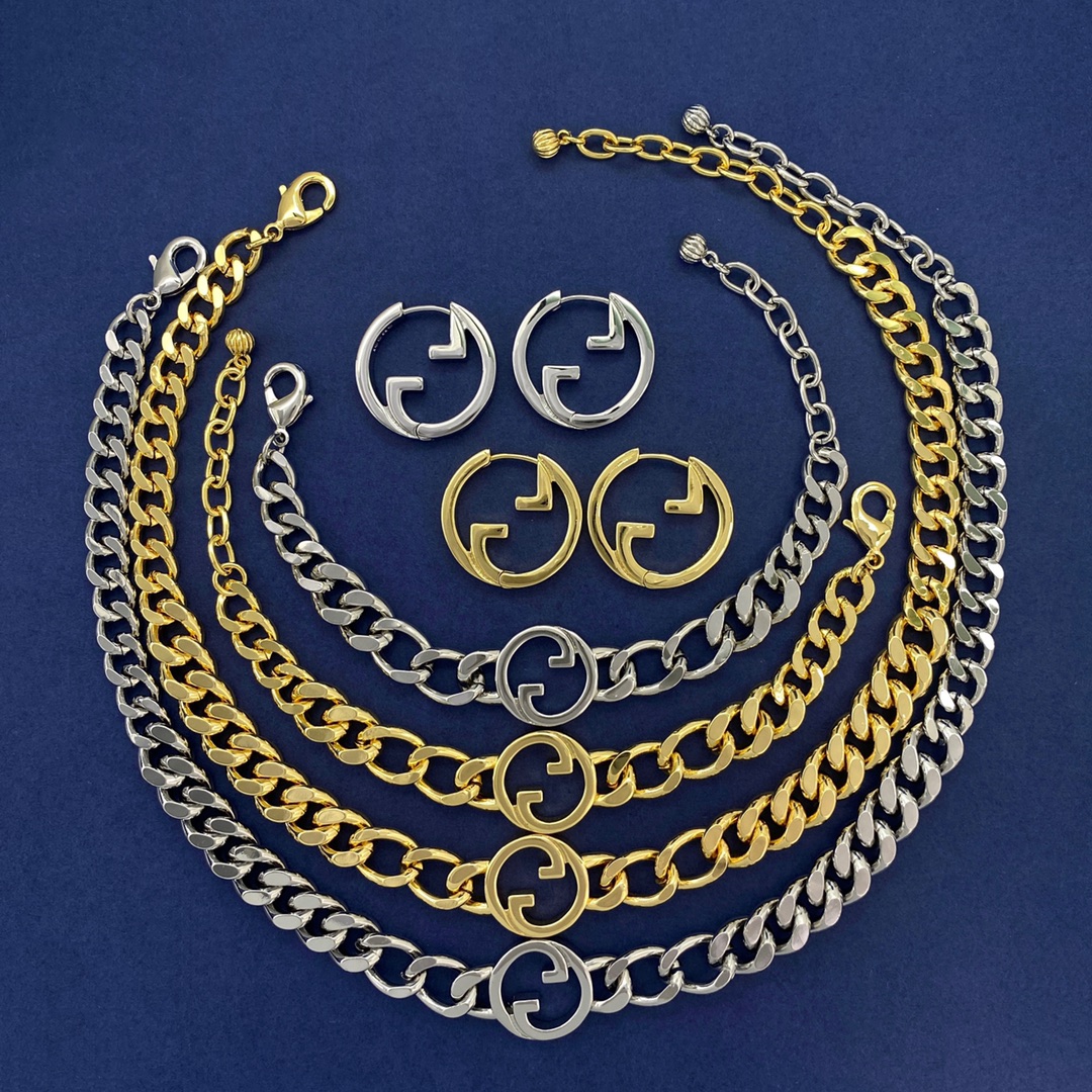 GGN026  Interlocking G Choker necklace - ccjewelryacc