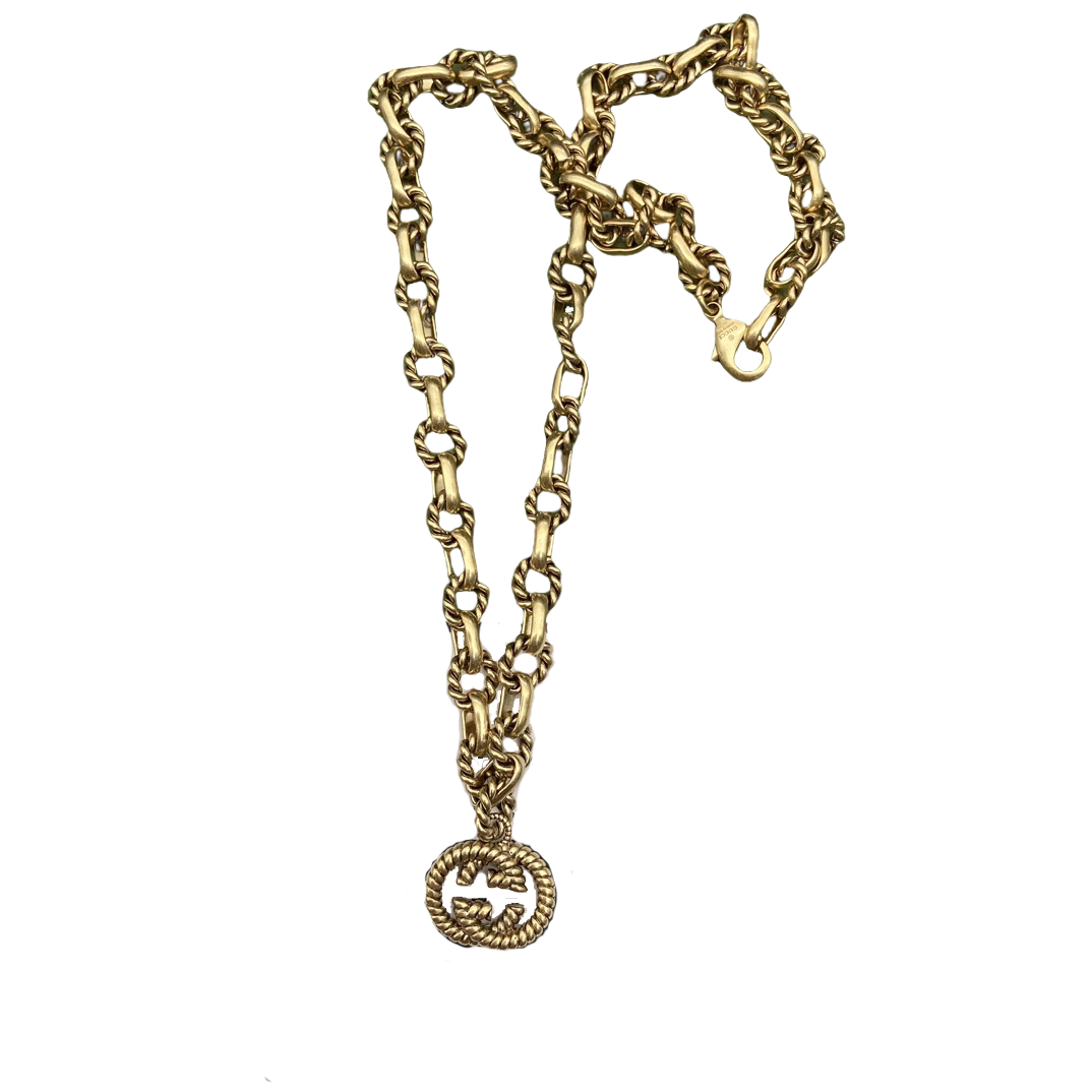 GGN004 GG interlocking pendant necklace - ccjewelryacc