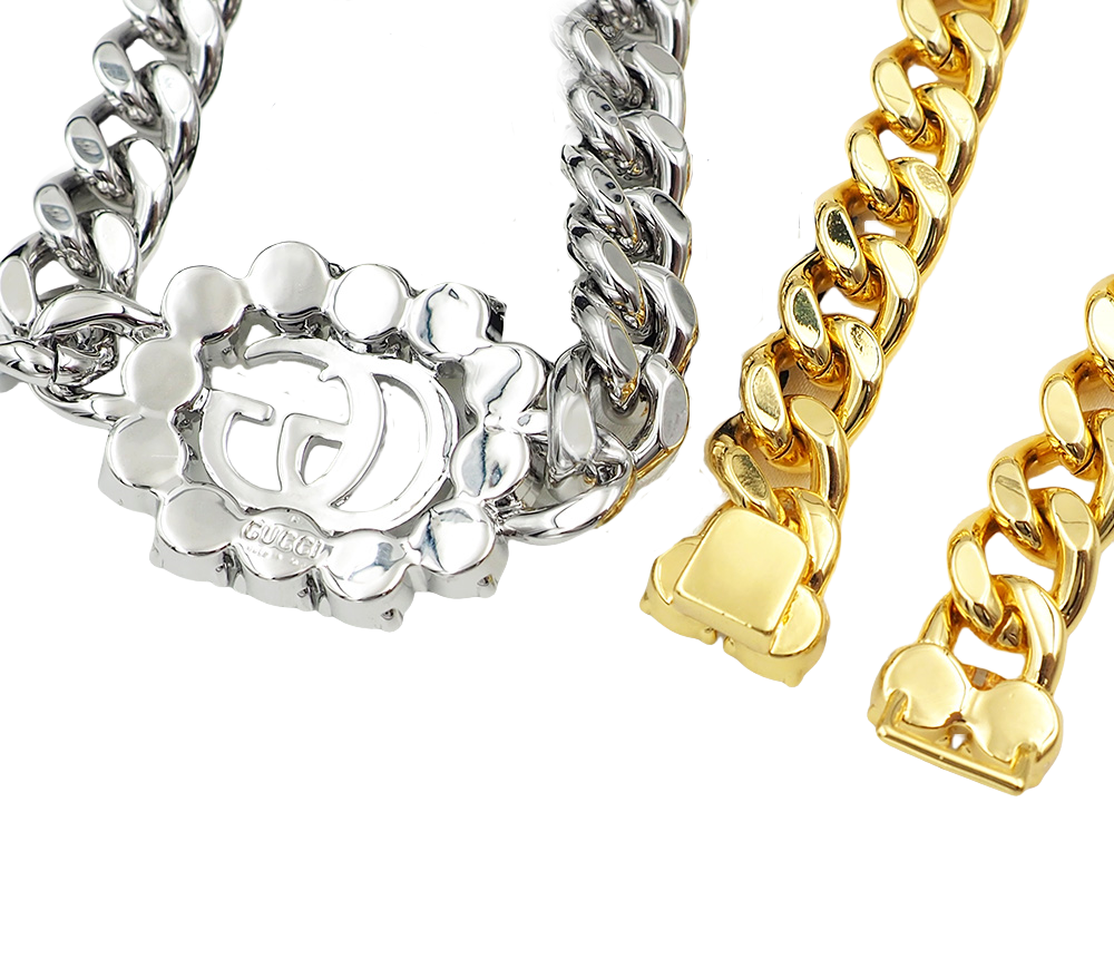 GGN051 Pearl GG logo pendant necklace bracelet earring set - ccjewelryacc