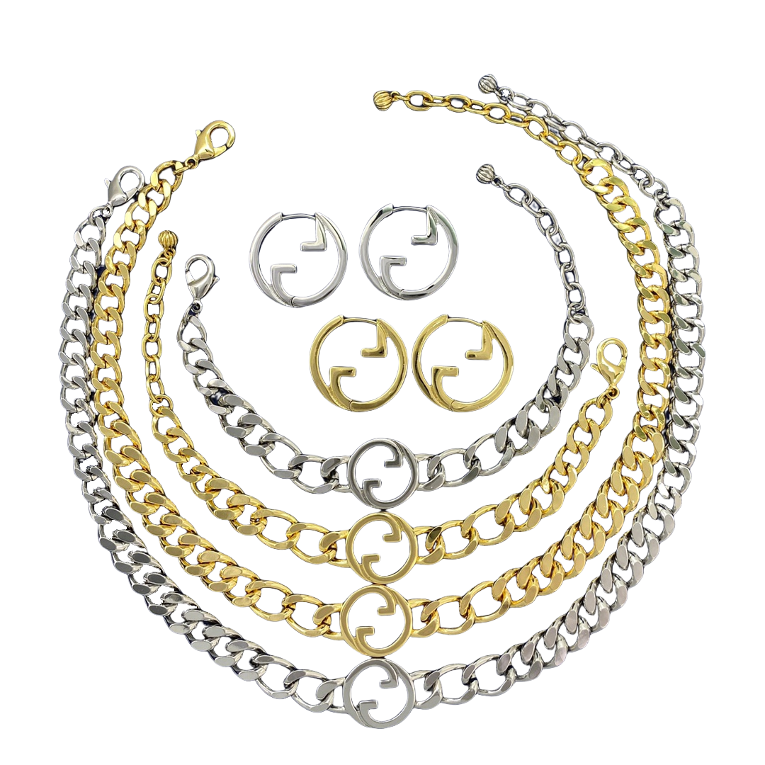 GGN026  Interlocking G Choker necklace - ccjewelryacc