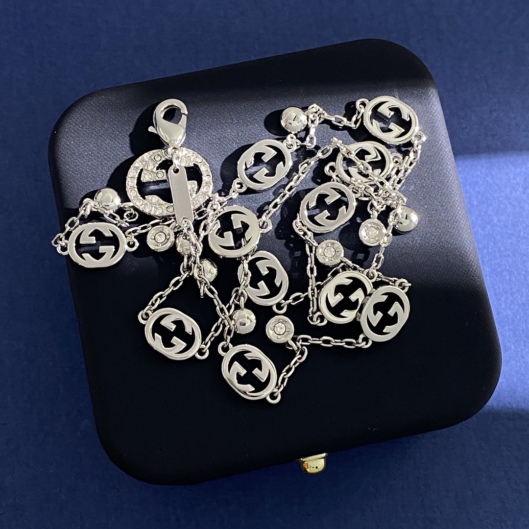 GGN007  GG Interlocking charms choker necklace - ccjewelryacc