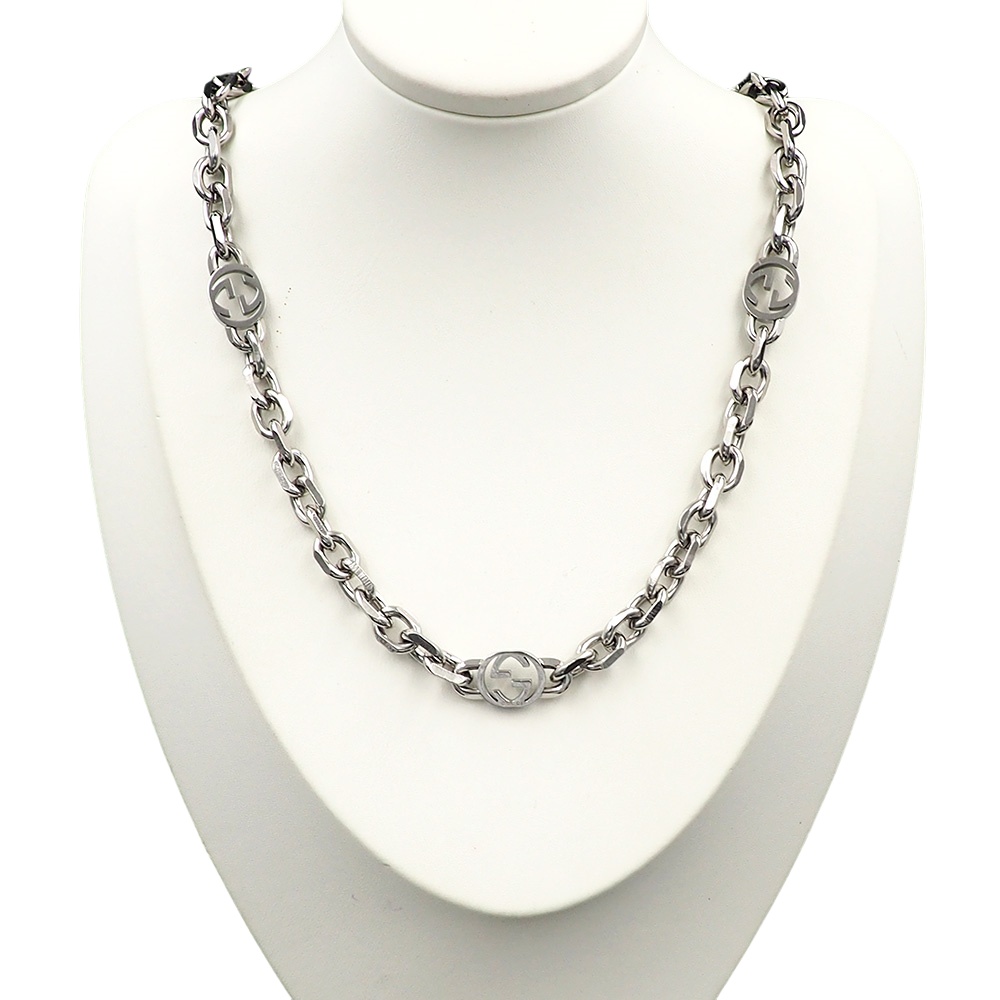GGN034 Interlocking G Chain Necklace 5 motif - ccjewelryacc