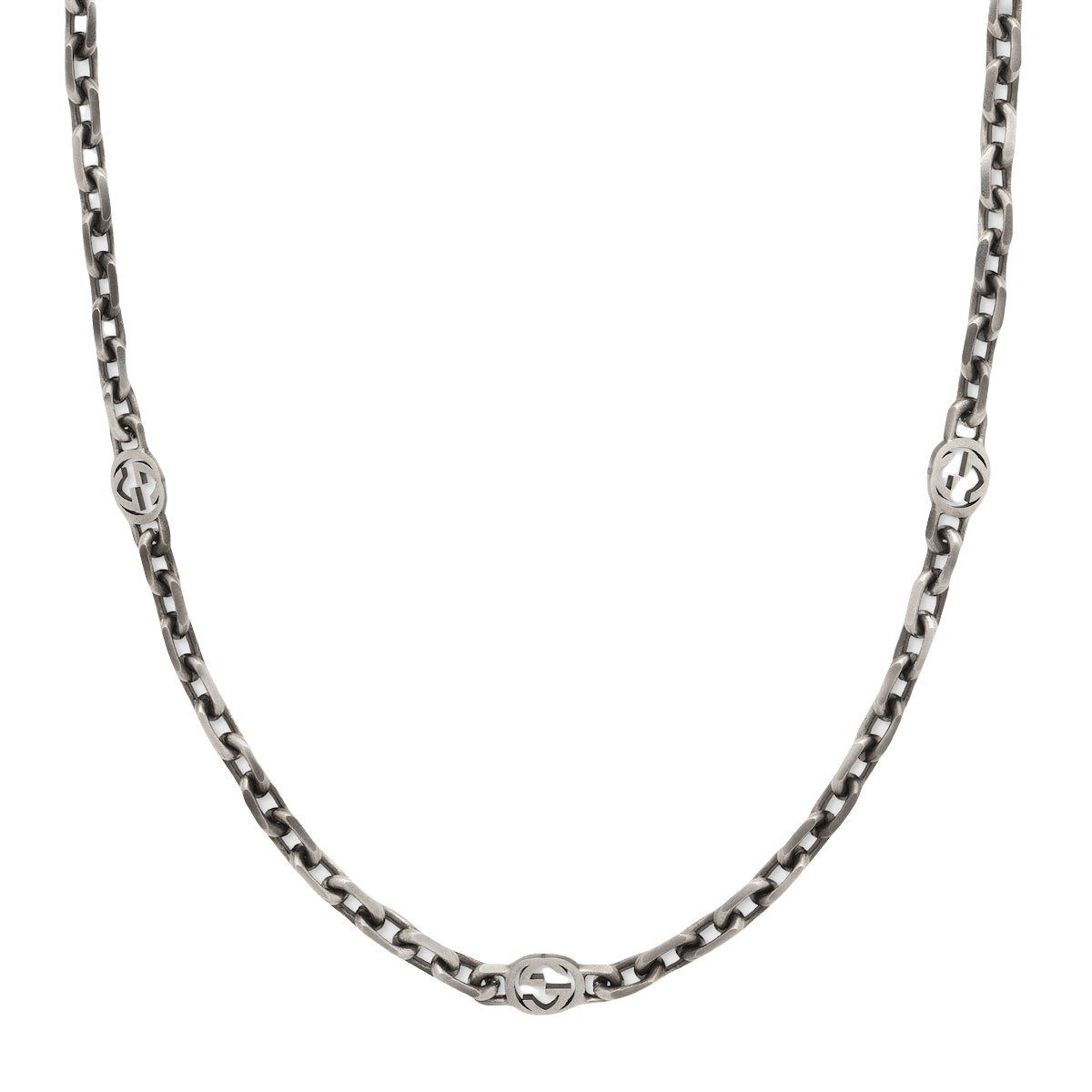 GGN034 Interlocking G Chain Necklace 5 motif - ccjewelryacc