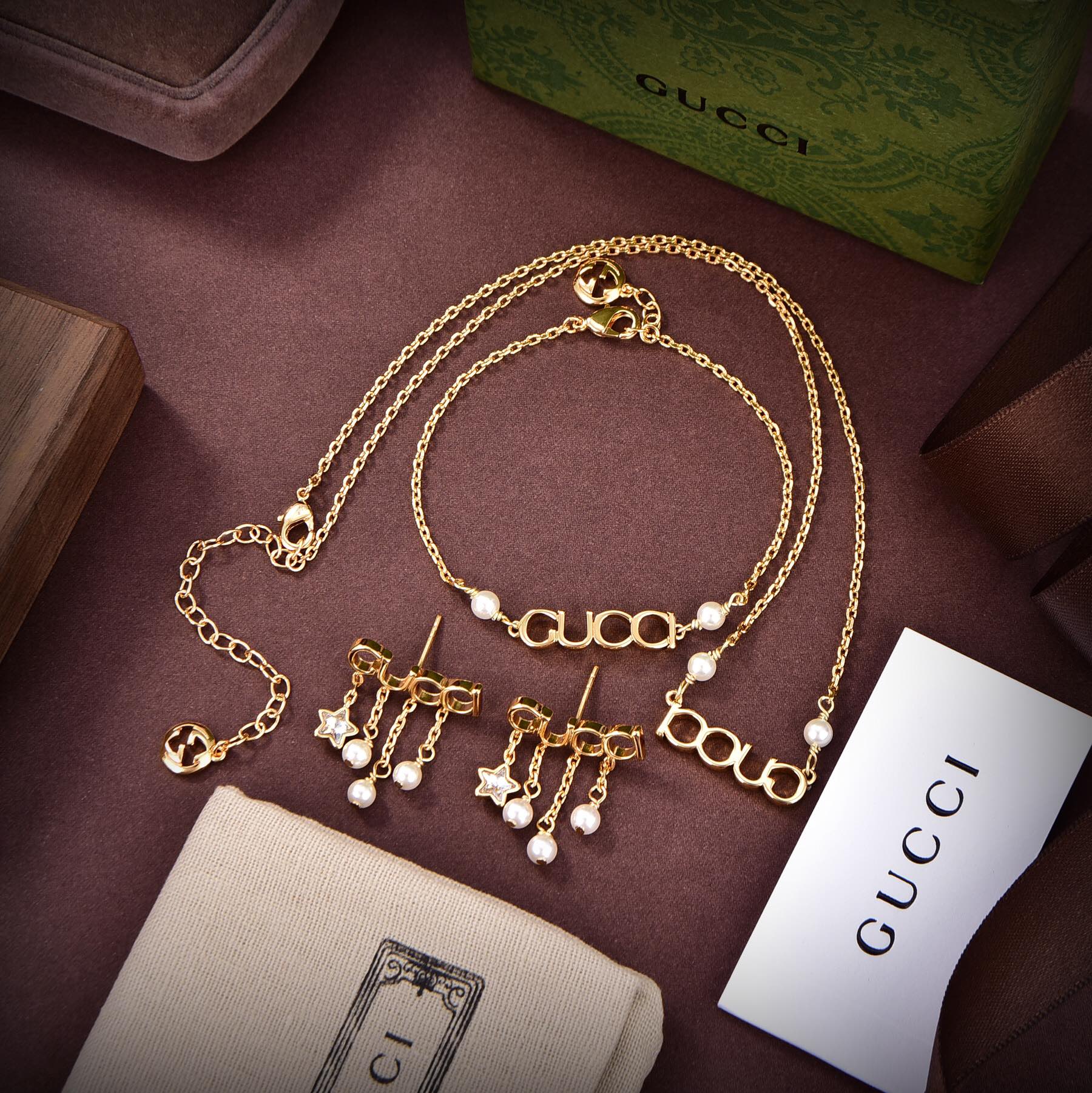 GGN029 G U C C I letter Pendant necklace - ccjewelryacc