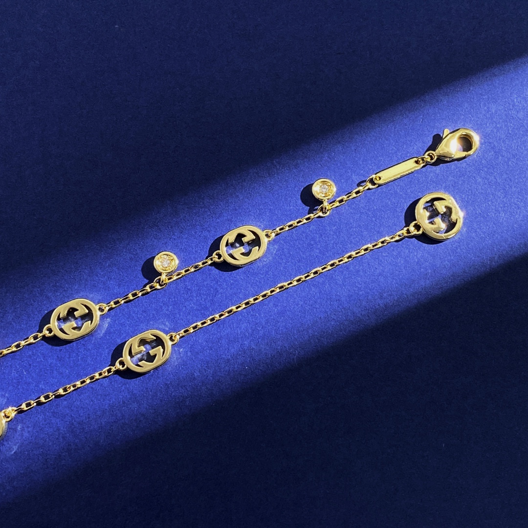 GGN007  GG Interlocking charms choker necklace - ccjewelryacc