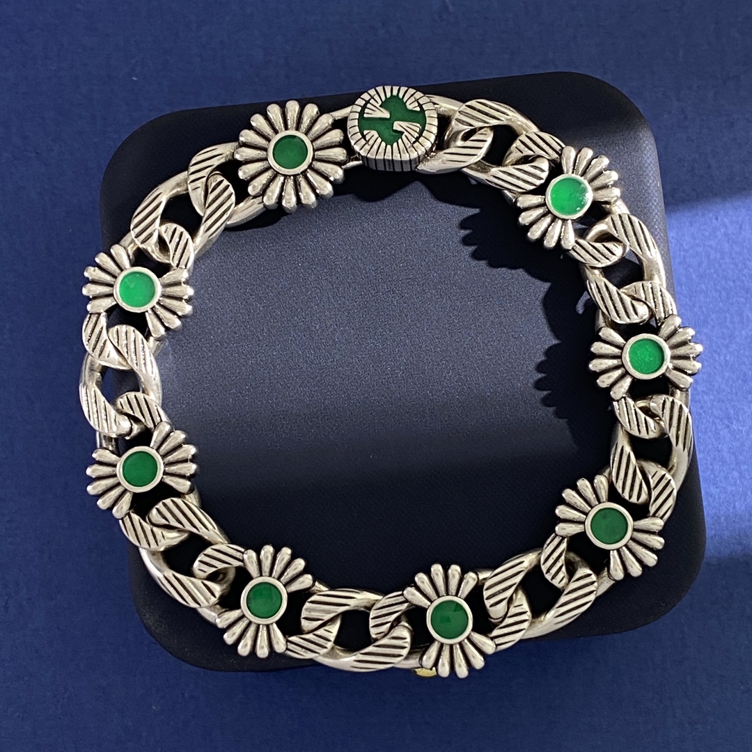 GGS012 GG Vintage daisy sunflower Cuba bracelet - ccjewelryacc