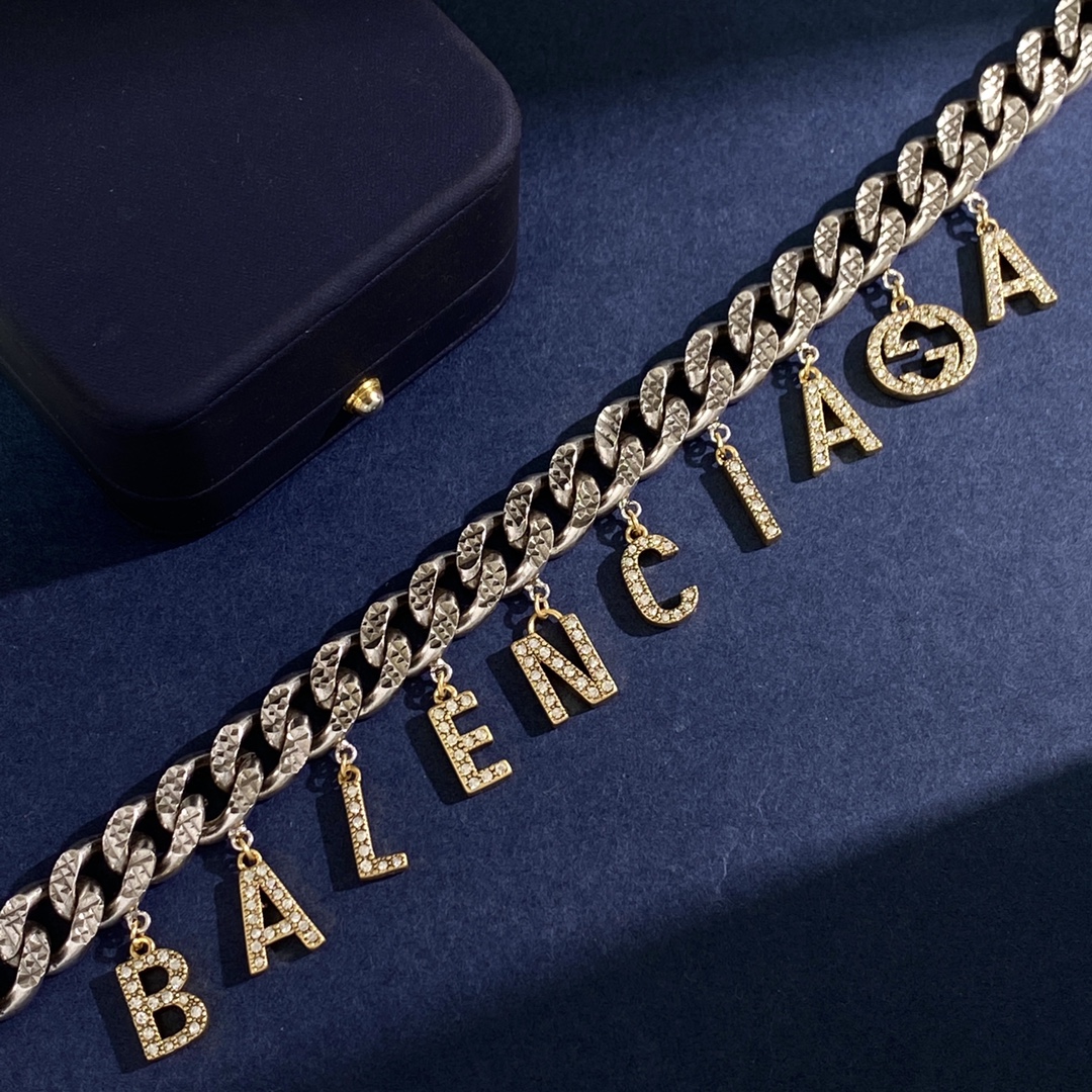 GGN035 GG Charm chunck choker Necklace silver - ccjewelryacc