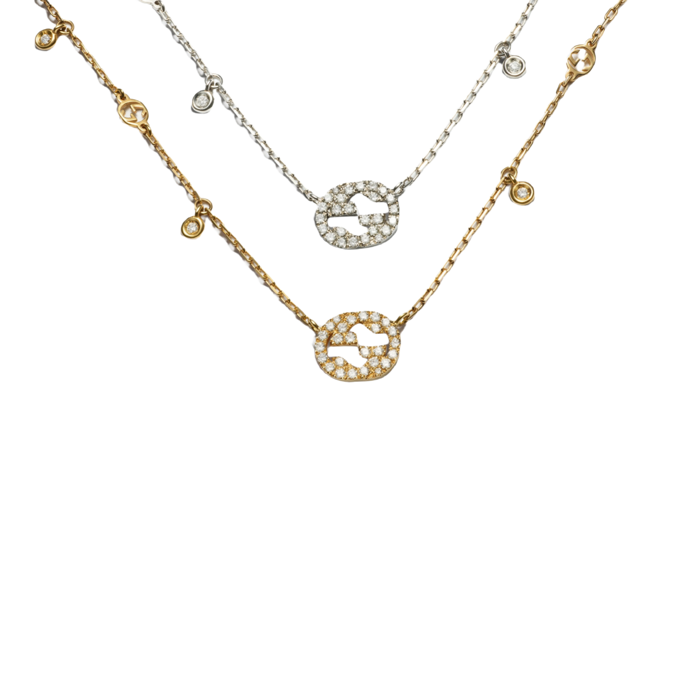 GGN007  GG Interlocking charms choker necklace - ccjewelryacc