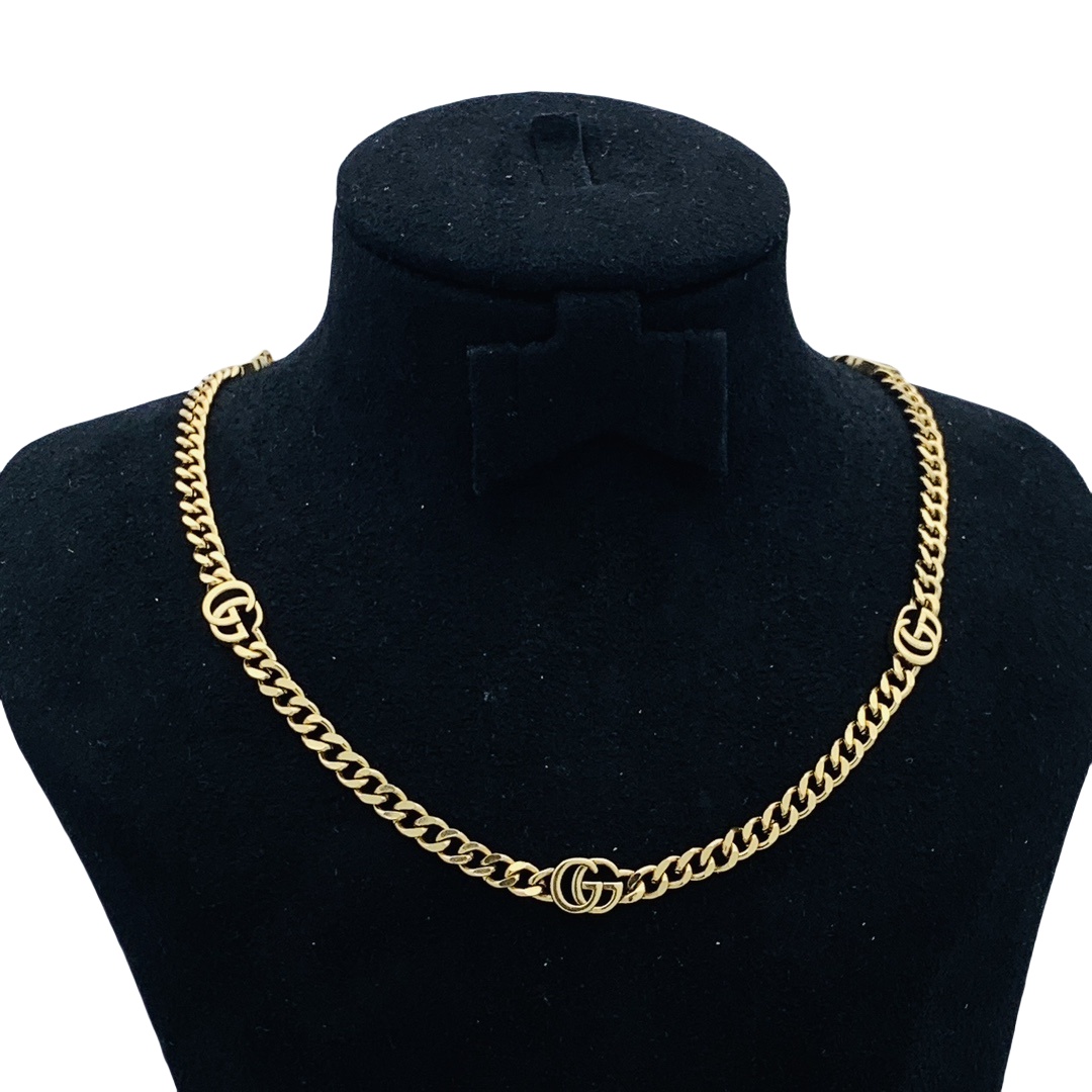 GGN024 GG Logo charms choker necklace - ccjewelryacc