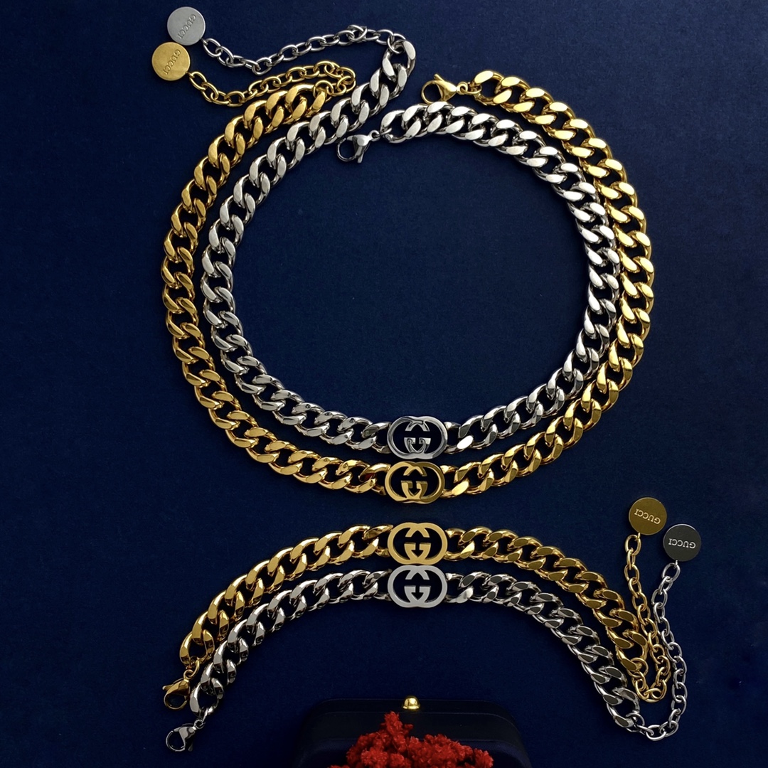 GGN015 GG interlocking g necklace bracelet - ccjewelryacc