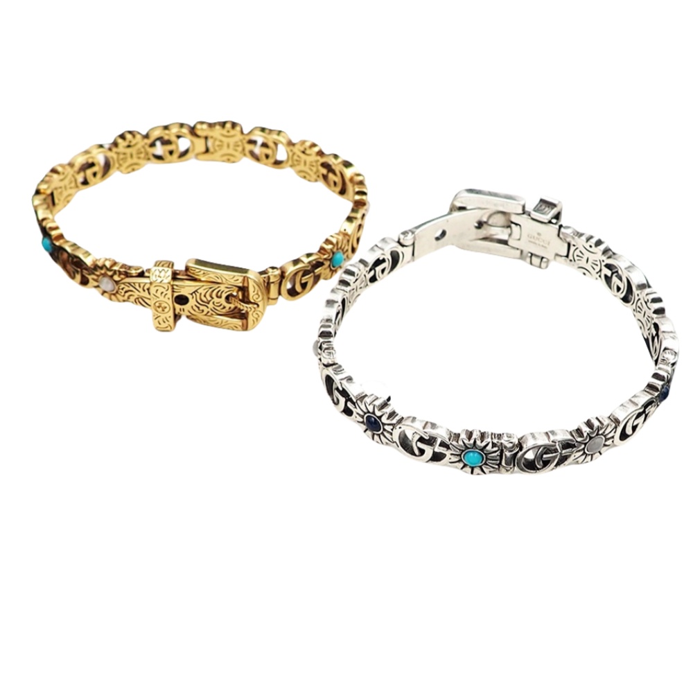 GGS022 Vintage daisy flower Belt buckle bracelet - ccjewelryacc