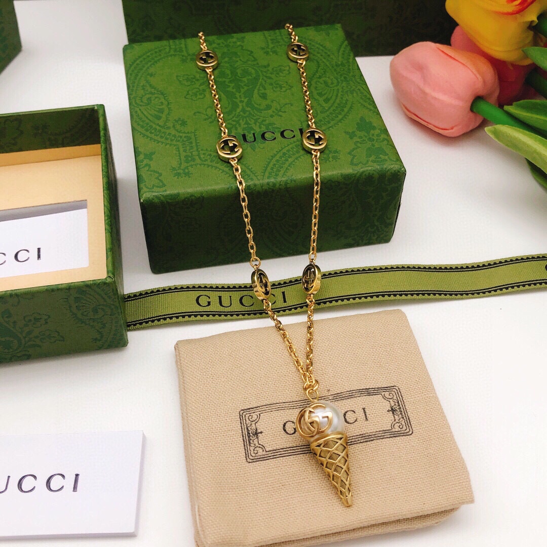 GGN021 GG ice cream cone necklace - ccjewelryacc
