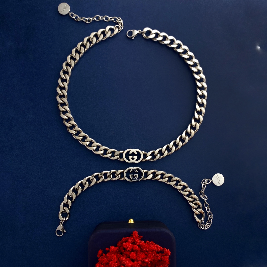 GGN015 GG interlocking g necklace bracelet - ccjewelryacc