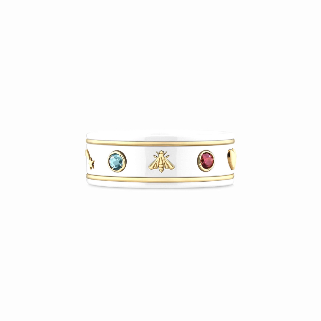 GGR004 GG Icon ring with gemstones - ccjewelryacc