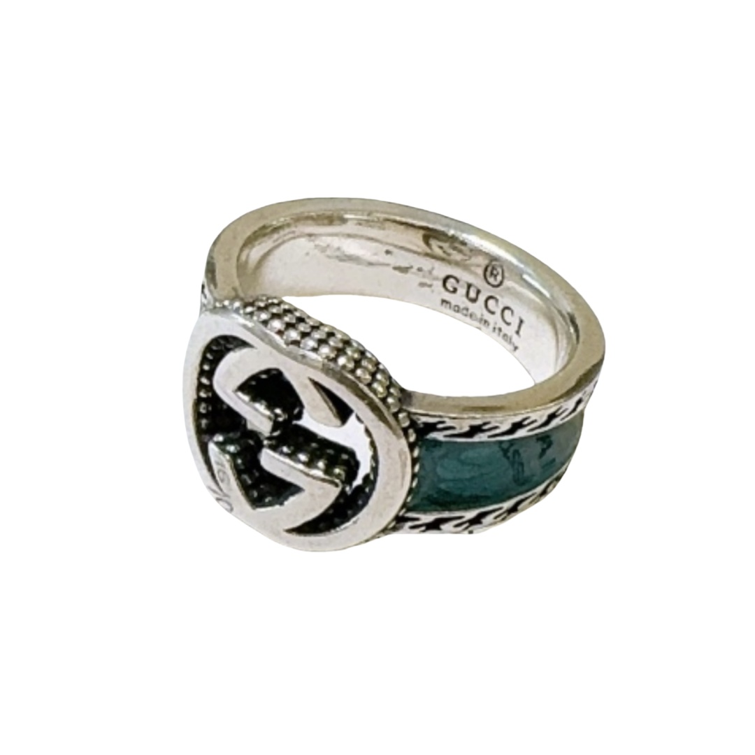 GGR006 Anger forest series interlocking g enamel ring - ccfashionjewelry