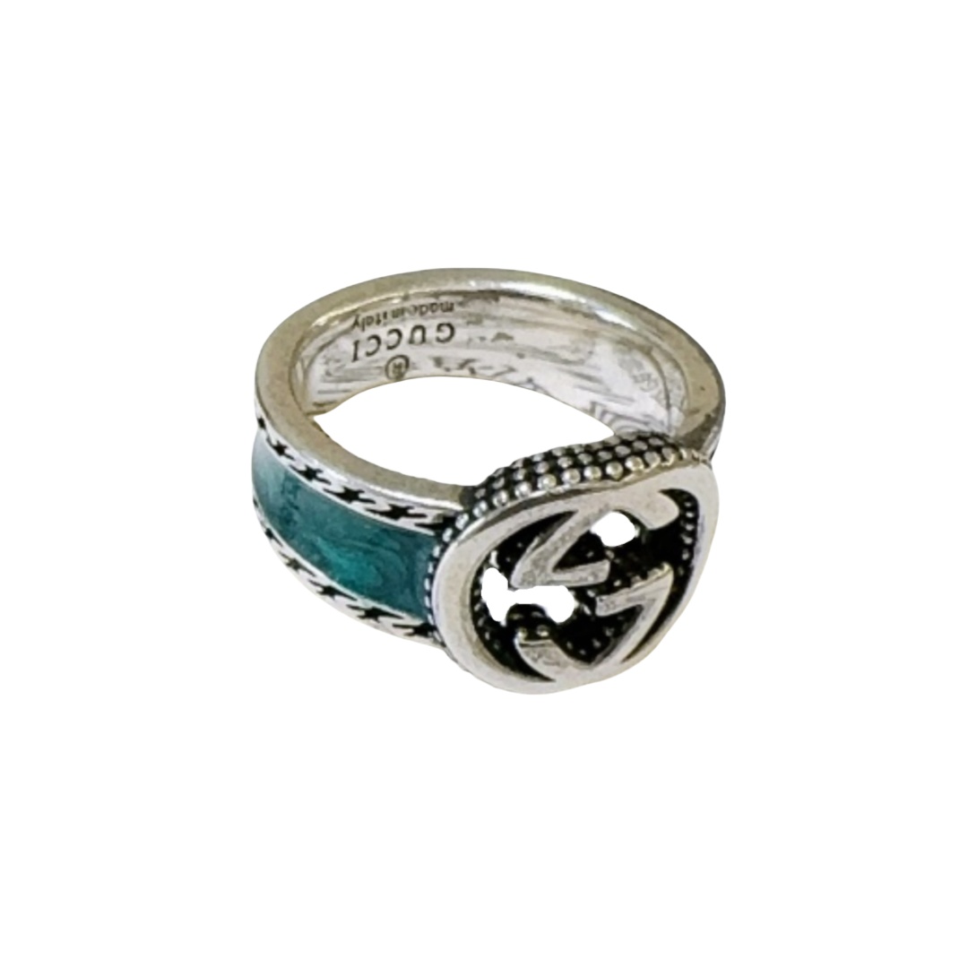 GGR006 Anger forest series interlocking g enamel ring - ccfashionjewelry