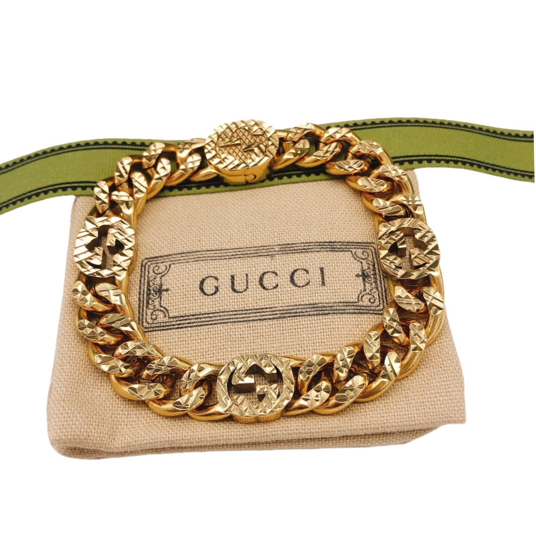 GGS017  Interlocking g chain bracelet in gold - ccjewelryacc