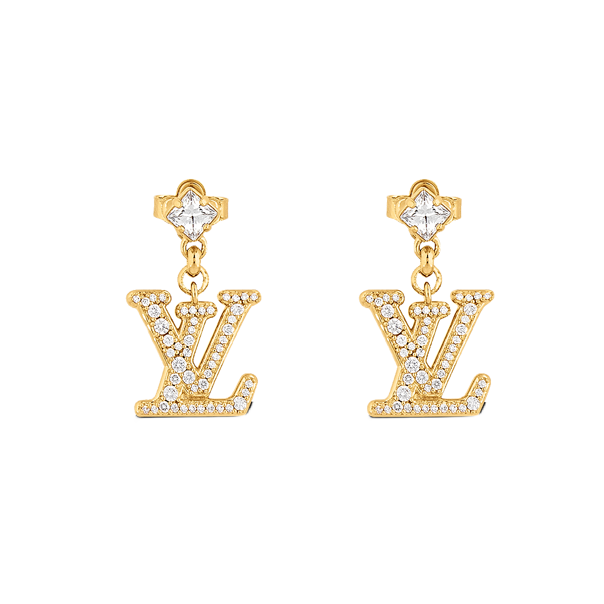 LVE015 VL Drop earring in metal and crystal - ccjewelryacc