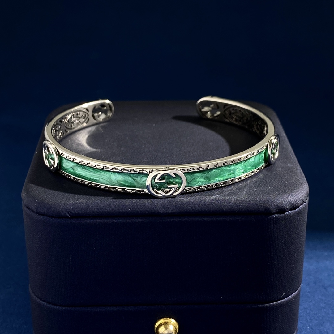 GGS014 Enamel interlocking g gucci bracelet cuff - ccjewelryacc