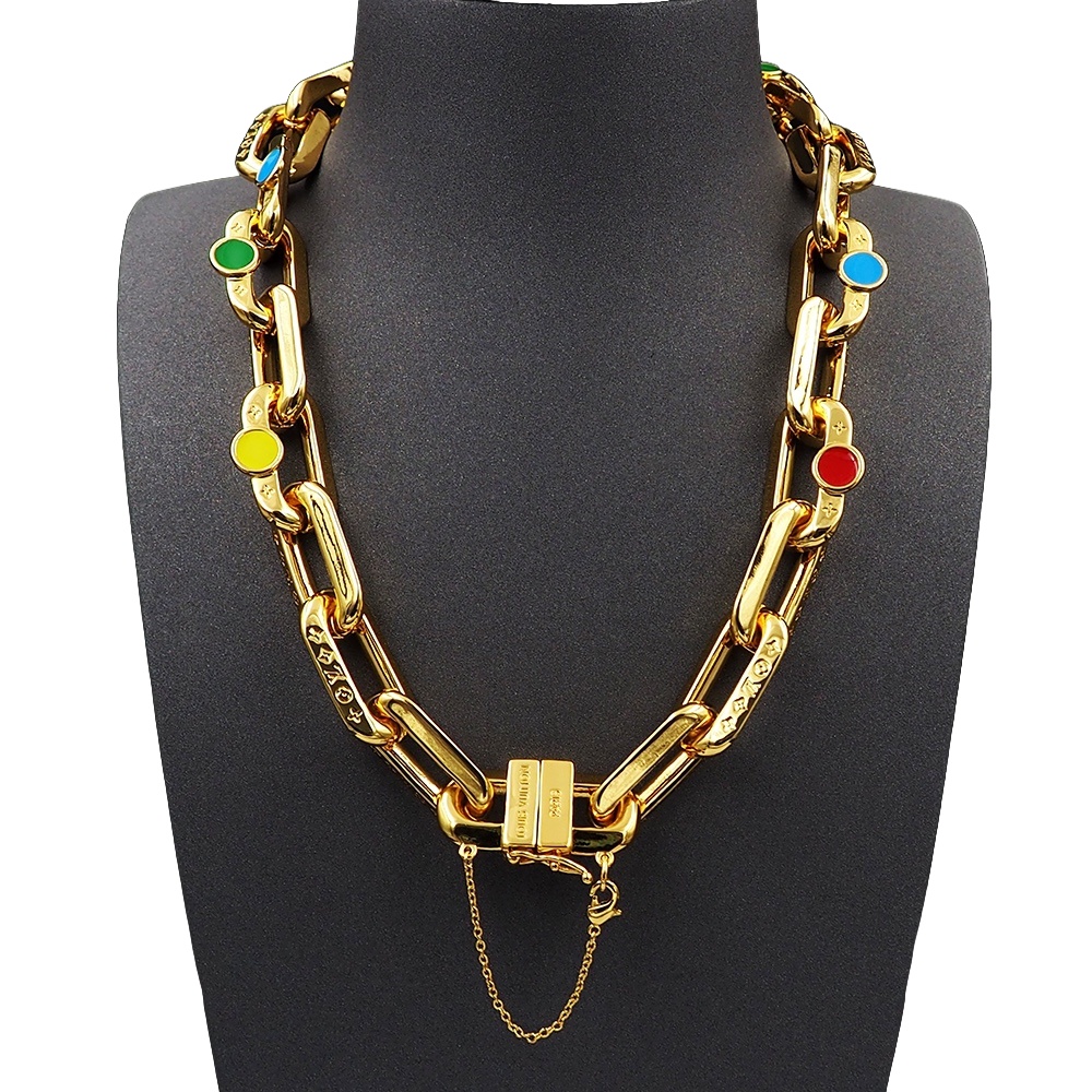 LVN103 LV x YK LV Edge Painted Dots necklace For men women - ccfashionjewelry