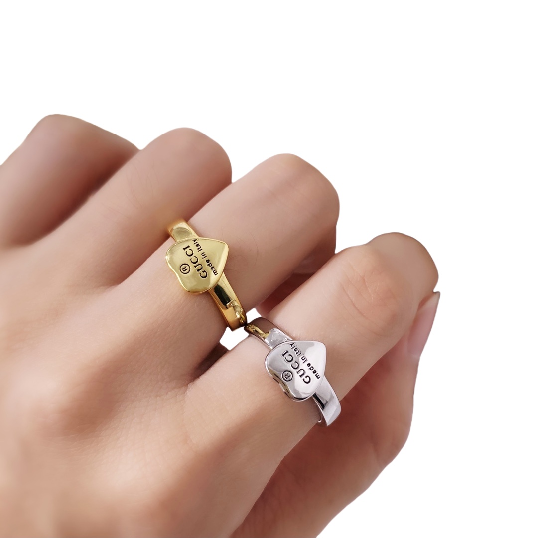 GGR012 GG heart ring with gucci trademark - ccjewelryacc