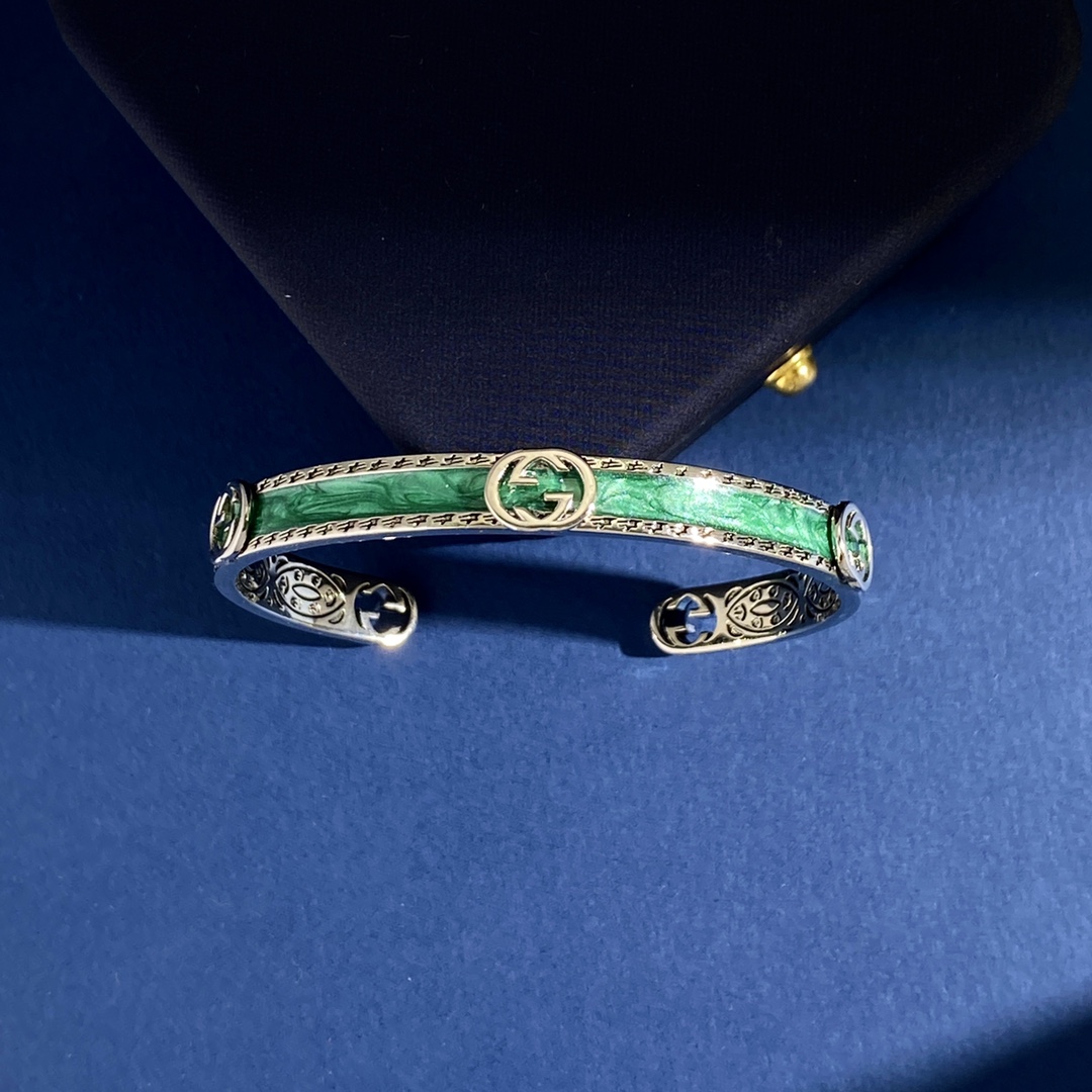 GGS014 Enamel interlocking g gucci bracelet cuff - ccjewelryacc