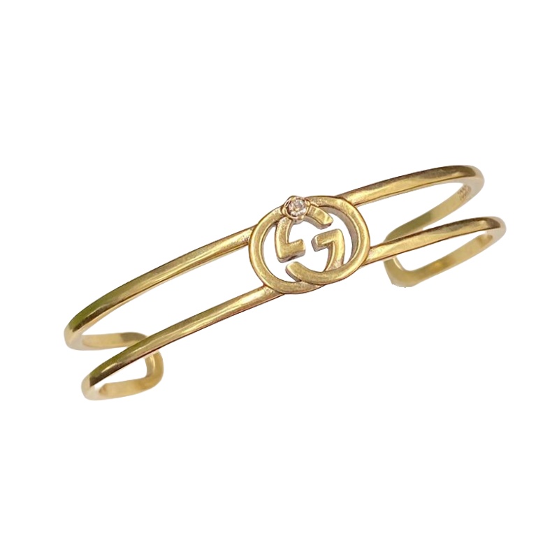 GGS010 Interlocking G Cuff Bracelet In Gold - ccjewelryacc